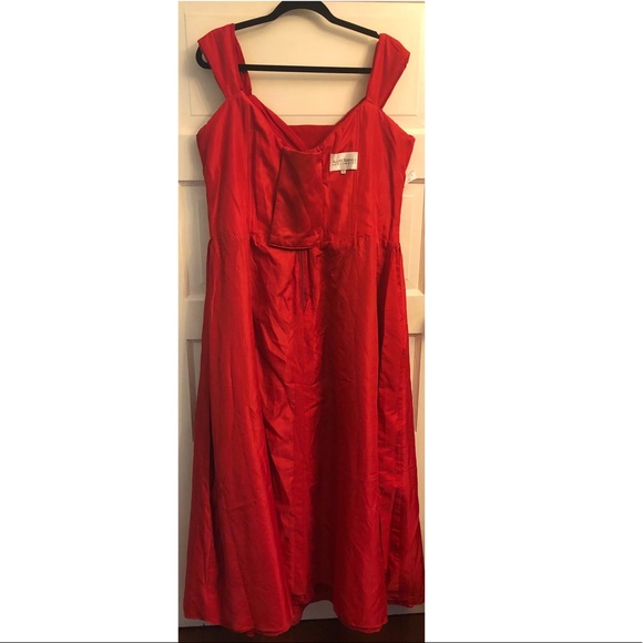 Allure bridals bridesmaids red off the shoulder - Picture 3 of 5